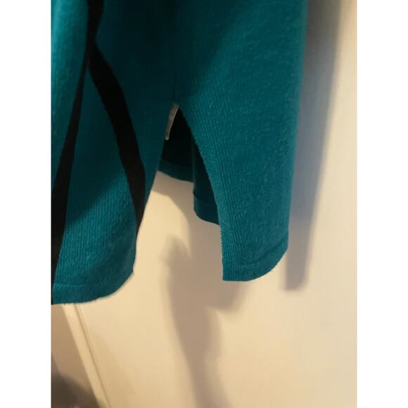Bob Mackie aqua sweater lightweight sequin geometric wearable art Size Med - Picture 5 of 7